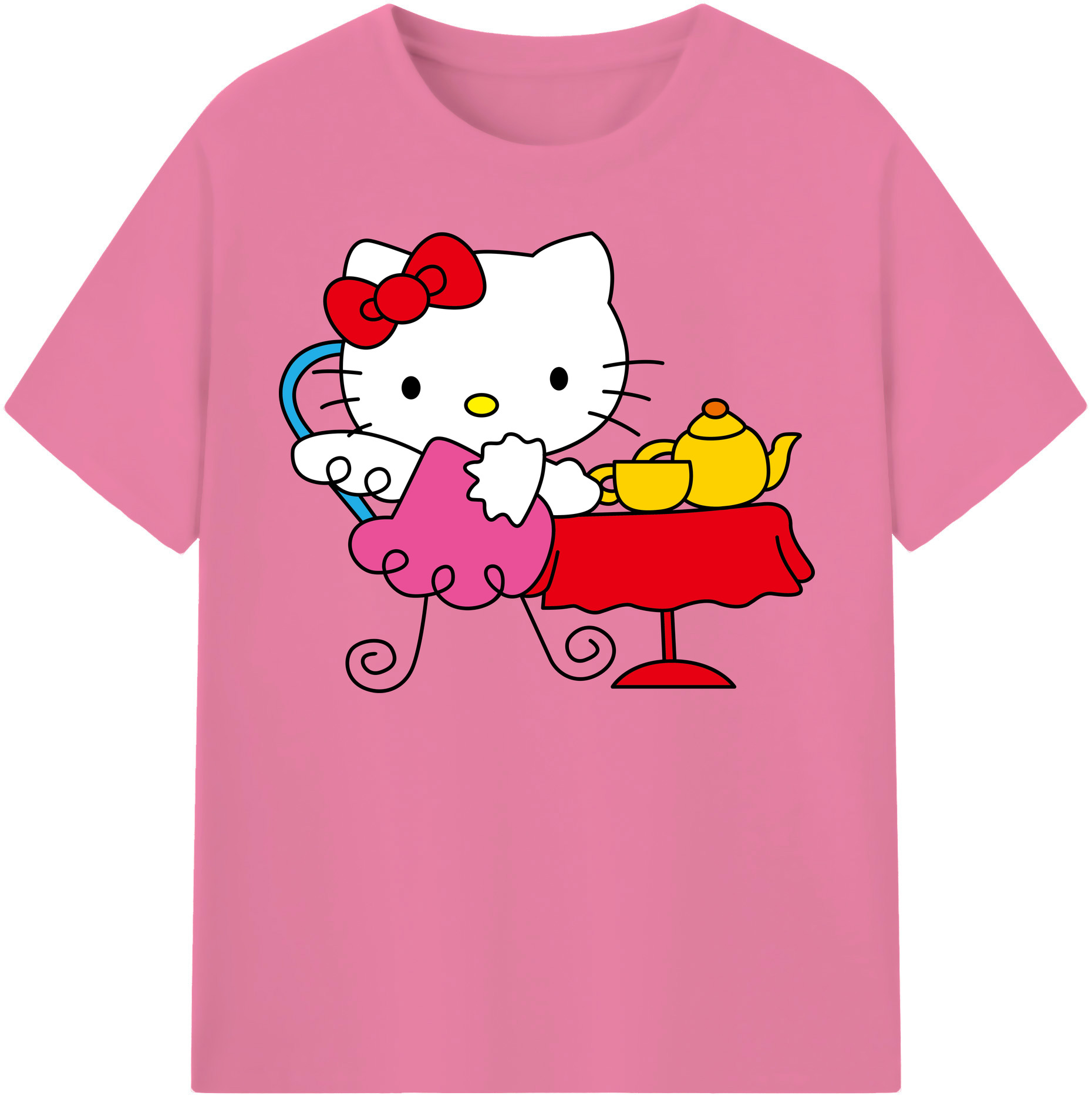 （画像用） Hello Kitty ハローキティ 綿100％半袖Tシャツ（フロントプリント）